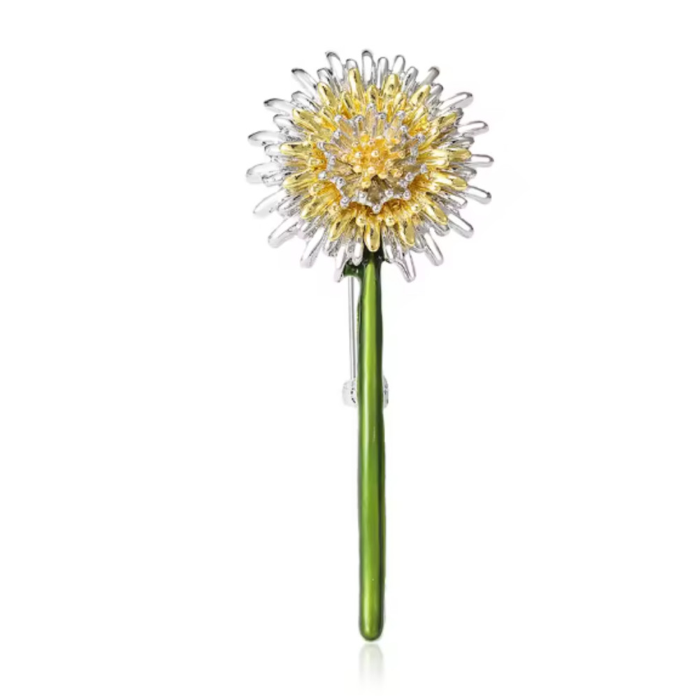 Luxury Dandelion Flower Brooch Pin – Casual Party Happy New Year Jewelry Gift