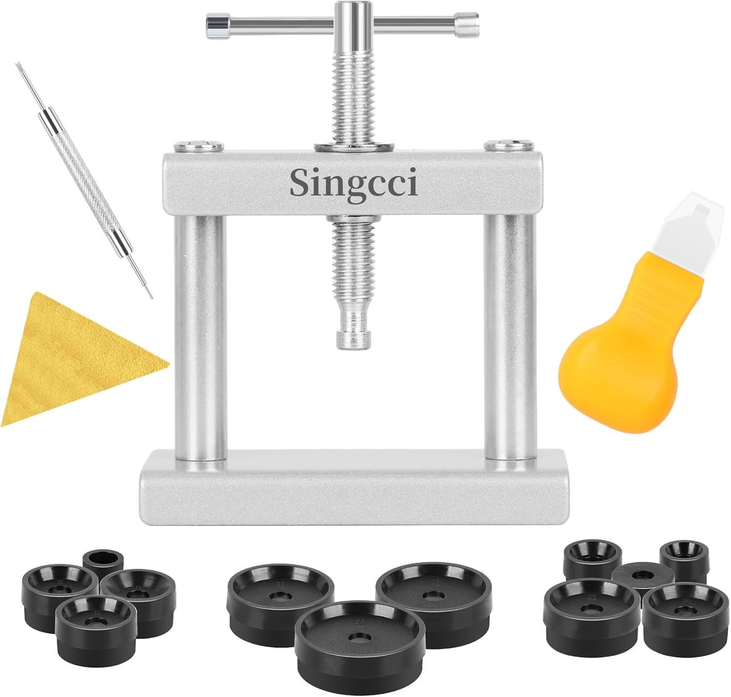 Watch Press Tool Set, Press Set Back Case Closer with 12 Molds, Watch Battery Re