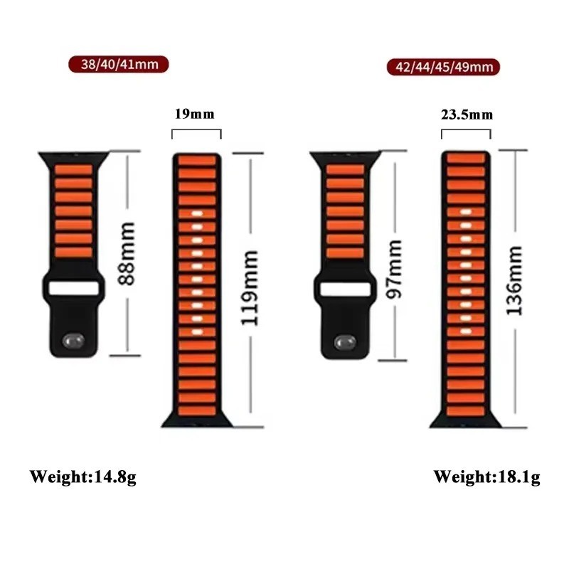 For Apple Watch Series Ultra 2 10 9 8 7 6 iWatch 49mm Silicone Sport Band Strap