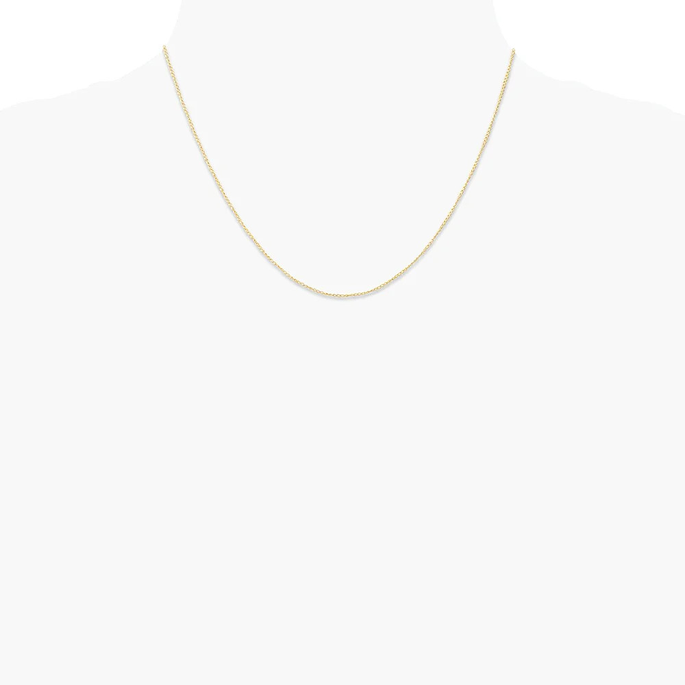 14K Yellow Gold .5 Mm Carded Curb Chain Necklace 16″-24″