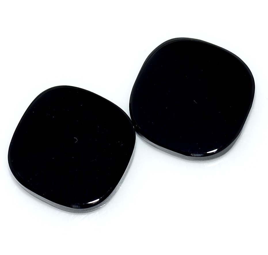 Natural Black Onyx Cushion Flate Cut Pair 10×10 mm 4.29 CTS Loose Gemstones