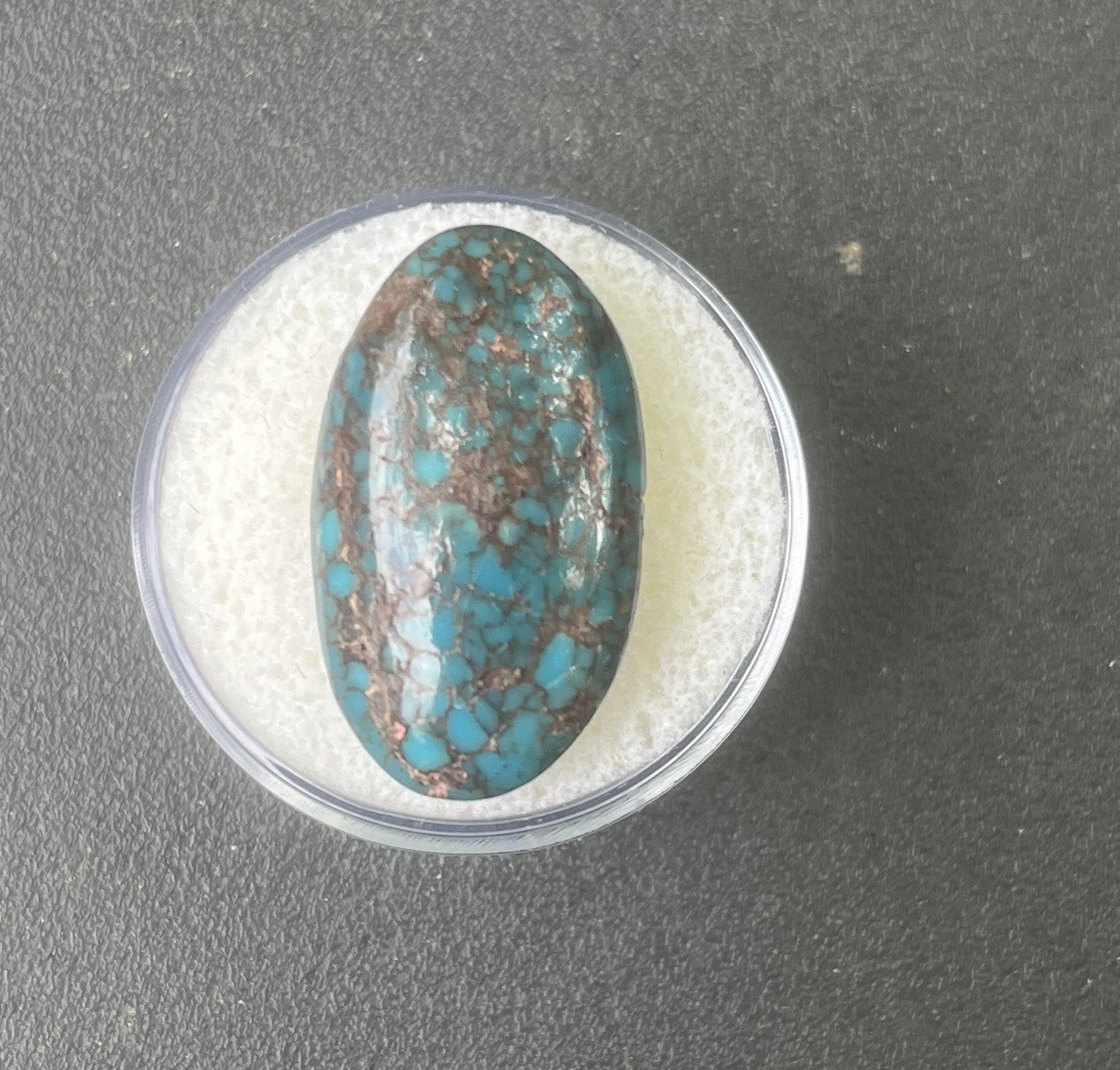1 Egyptian Sinai Turquoise Cabochon 14.7carats 23x14x6mm SpiderWeb