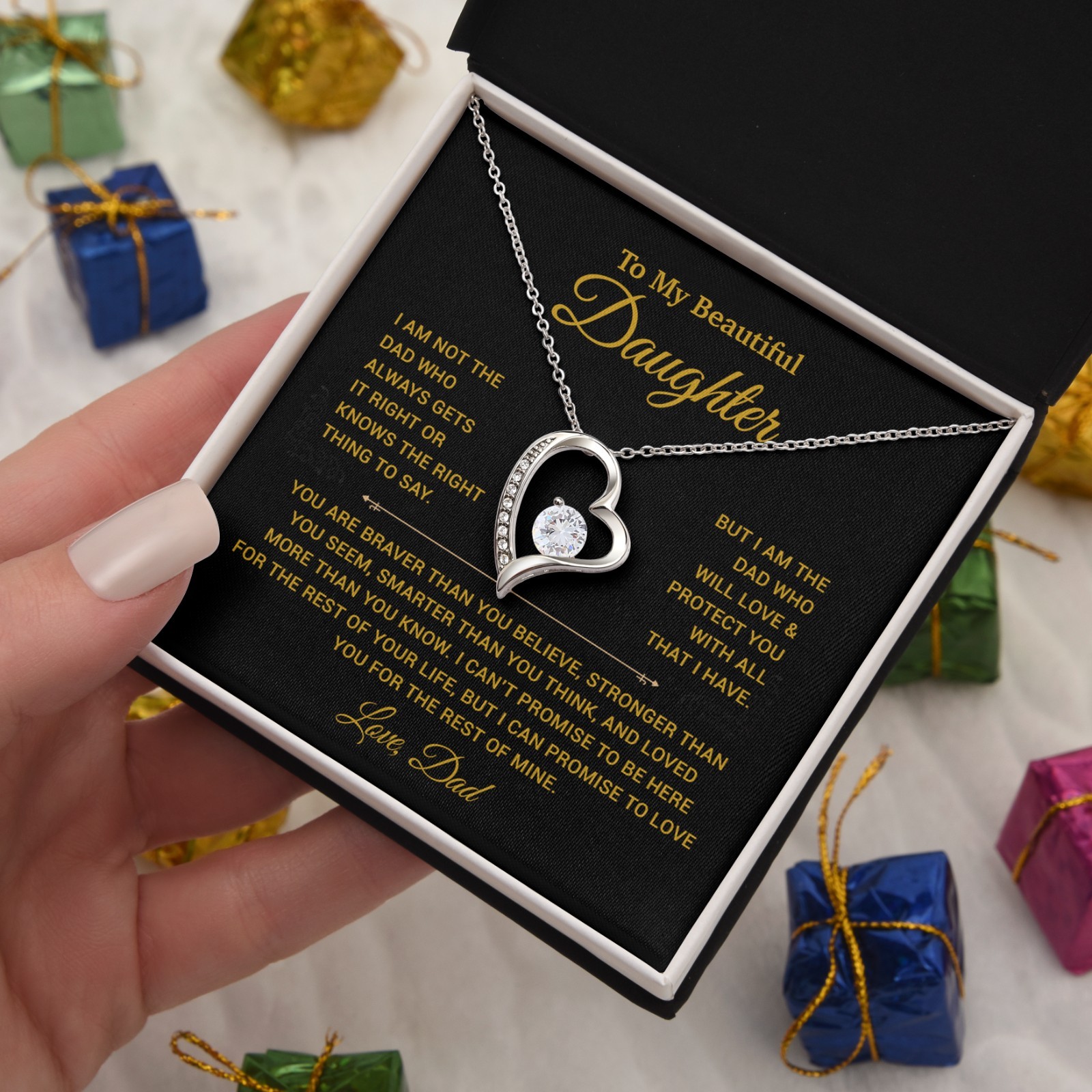 To My Daughter Necklace, Gift for Daughter from Dad, Father Daughter Necklace