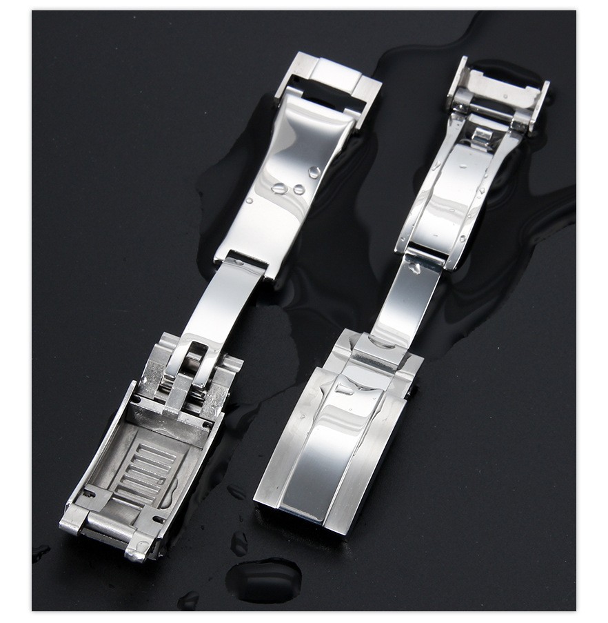 stainless steel watch buckle Micro-adjustable folding clasp 9x9mm for Rolex