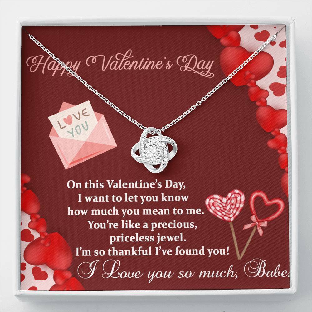 Love Knot Necklace Valentines Gift for Wife Jewelry Gift|Thankful I Found You!