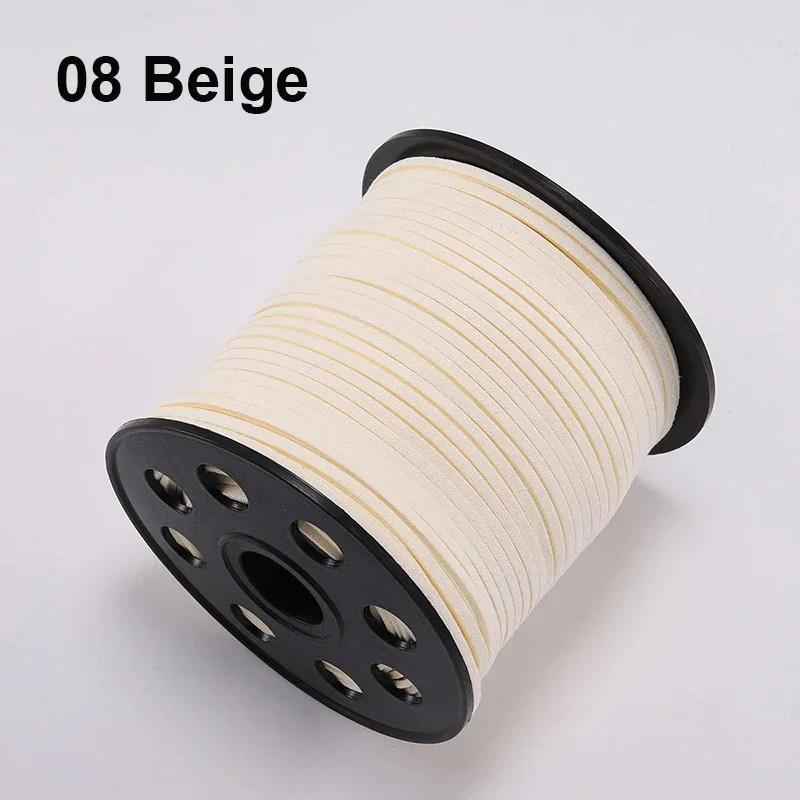 100 Yard Faux Leather Cord String 3mm Flat Suede Bracelet Necklace Jewelry