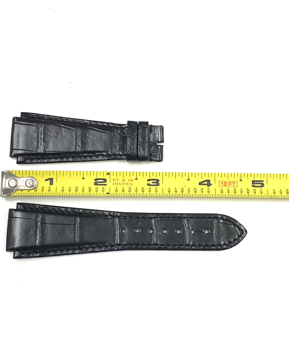 Genuine New Milus Alligator Leather Black Band Strap 26mm x 20mm x 18mm