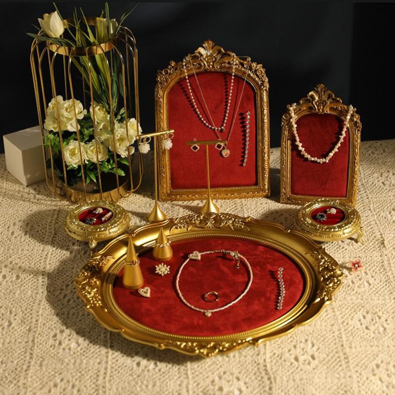 Retro Jewelry Display Stand Picture Frame Earring Necklace Holder Showcase Rack