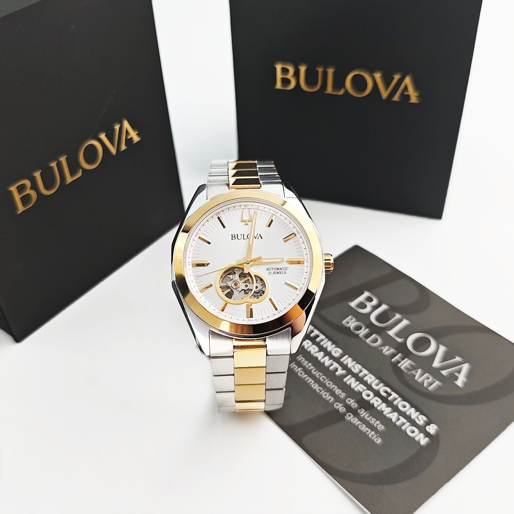 Bulova 98A284 Surveyor Classic Gold Silver Two-Tone Automatic Men’s Watch 42MM