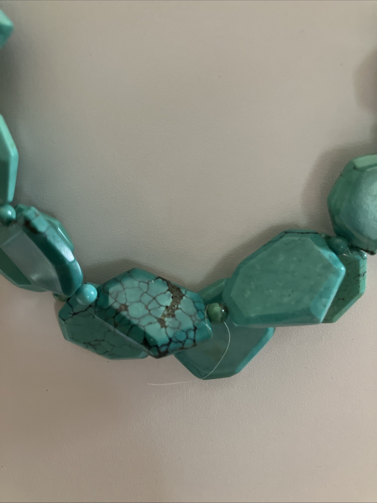 Jay King DTR Double Strand Turquoise Slab Beads Sterling 925 20” New 102 Grams