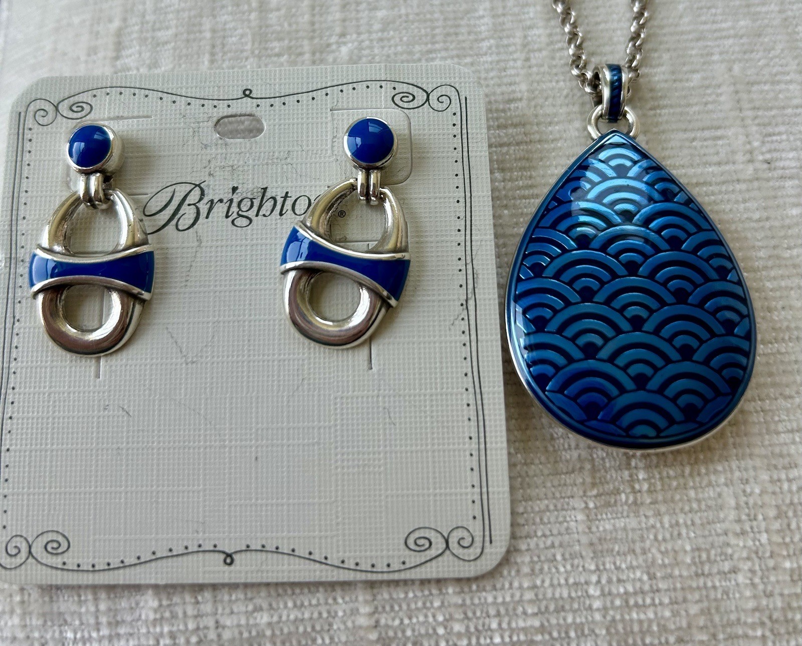 Brighton Kyoto In Bloom Enamel Rev Butterfly Necklace & Portofino Earrings NWT