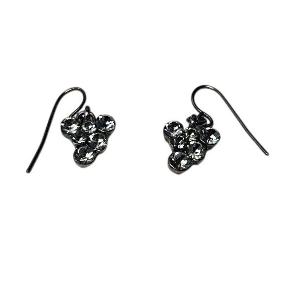 Bijoux Terner Gunmetal Rhinestone Y-Drop Necklace and Earrings Jewelry Set