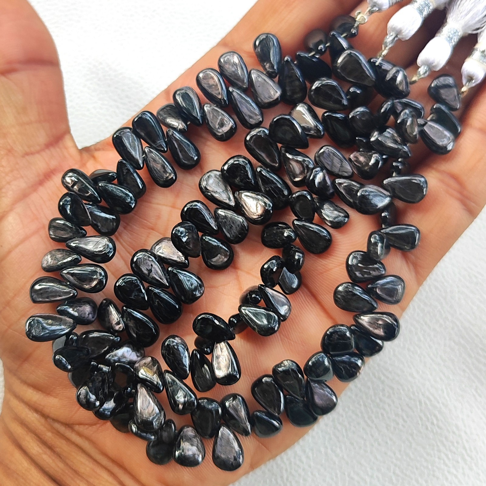 Natural Golden Shine Hypersthene 8×6-10x6mm Smooth Pear Shape Beads 8″ Strand