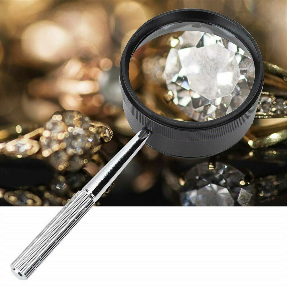 Magnifying Glass Lens 35X High Power Magnifier Non-Slip Handle for Coins Jewelry