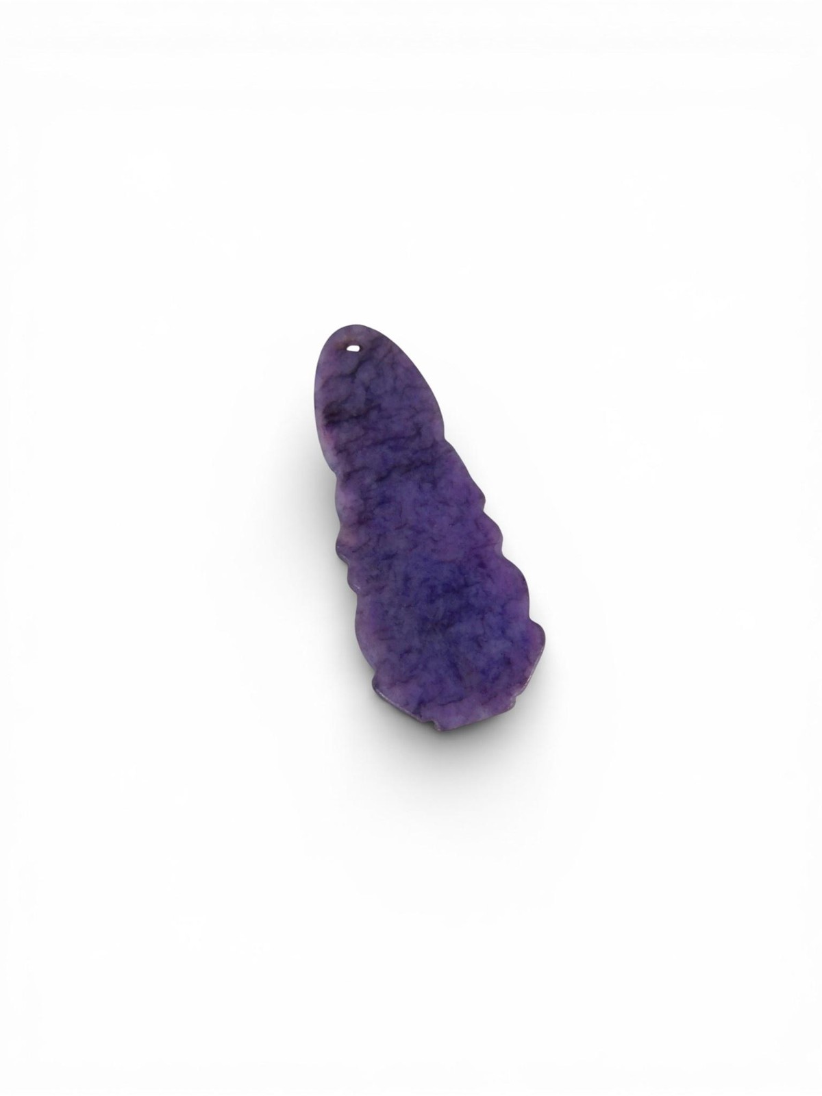 Purple Stone Carved Bead 12mm Irregular Hole 1mm Pendant Jewelry Making 1pc