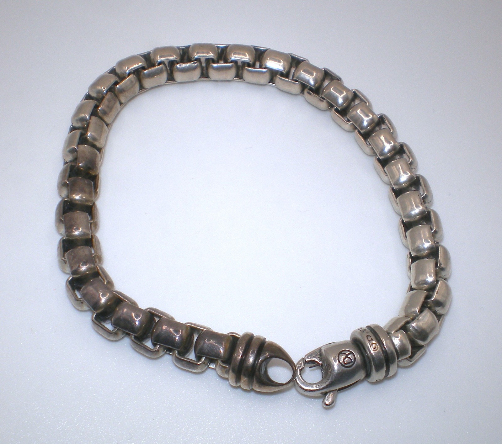 David YURMAN 925 Sterling Silver BOX Chain Bracelet & Pouch 5mm ~ 44.2 gram ~ 8″