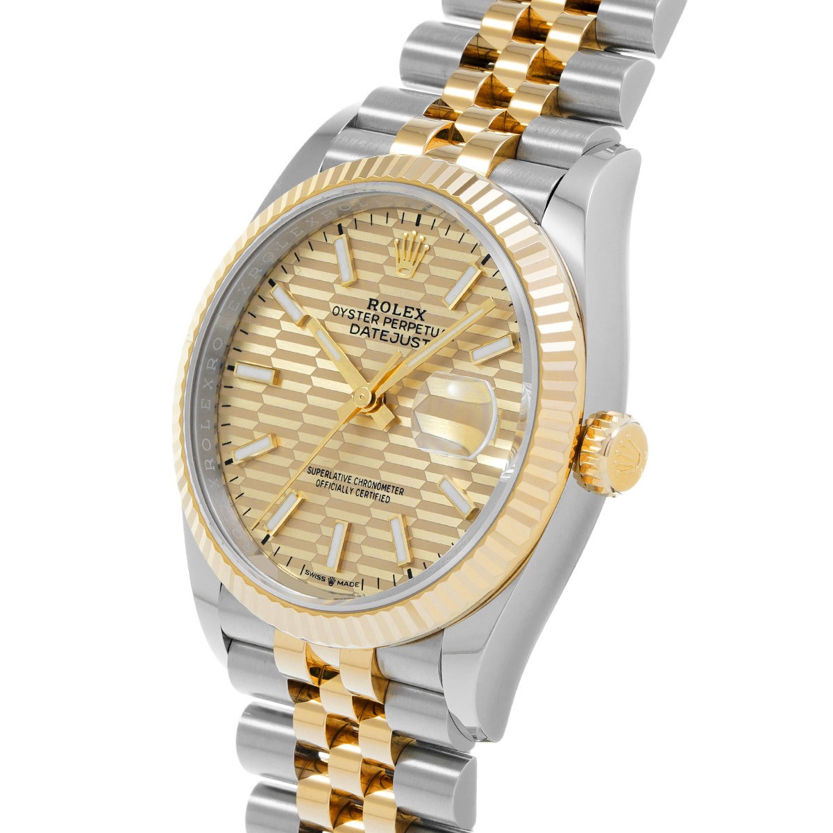 ROLEX Datejust 126233 Golden Fluted Motif WATCH 695958