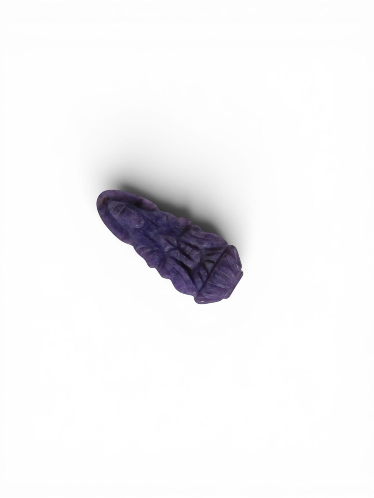 Purple Stone Carved Bead 12mm Irregular Hole 1mm Pendant Jewelry Making 1pc