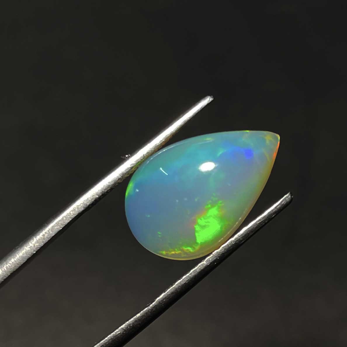 Natural AAA Ethiopian Opal Pear Cabochon Multi Fire Gemstone 9.5×15 MM 3 CT