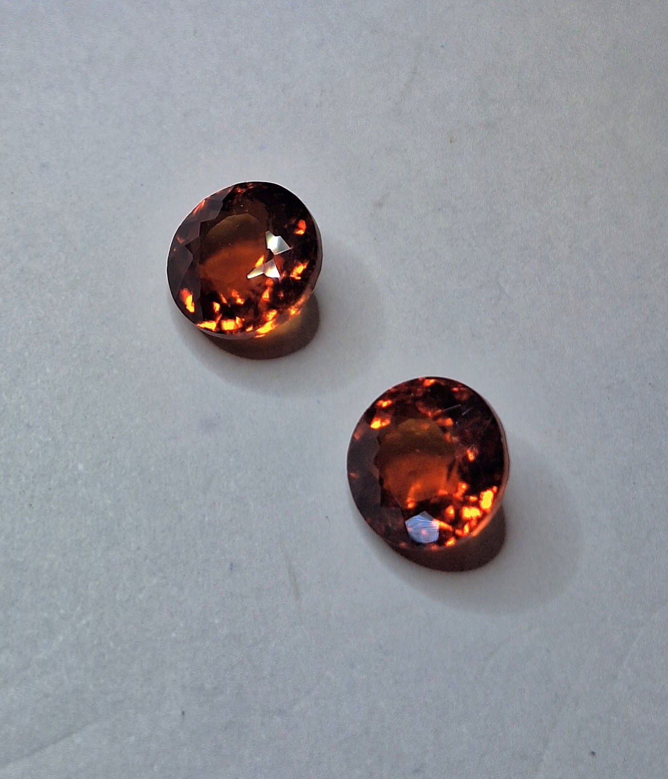 2/7.90 Cts Super Quality Natural Orange Color Hessonite Round Shape Gemstone