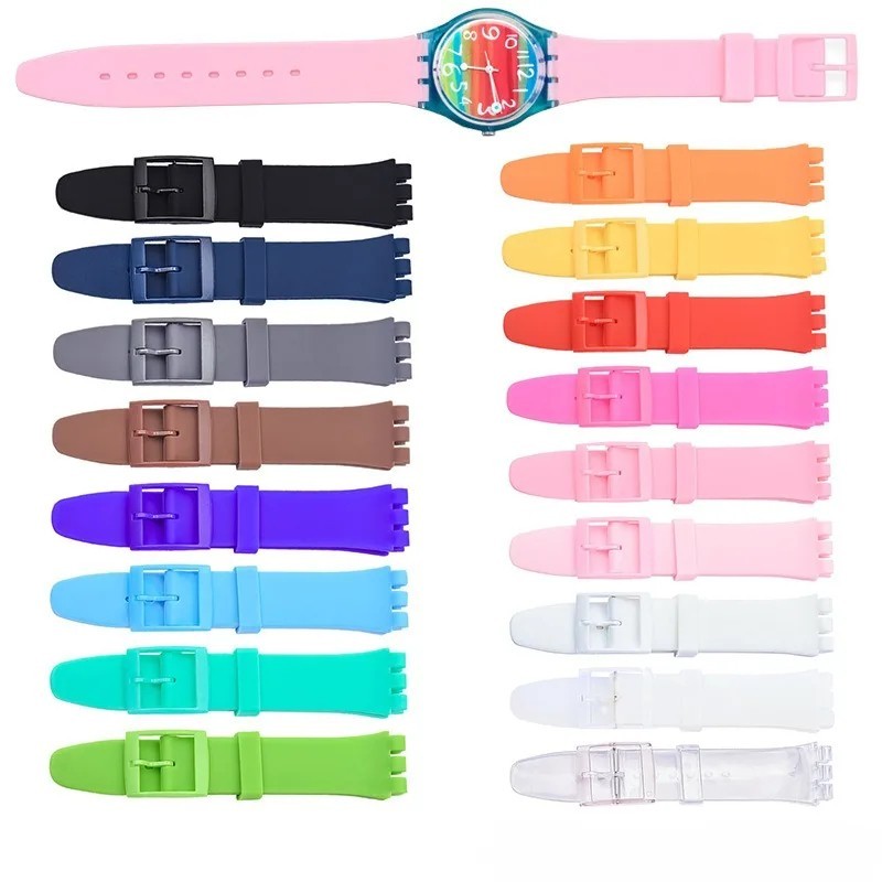Wrist Watch Band Strap For Swatch 16mm 17mm 19mm 20mm Silicone Watchband