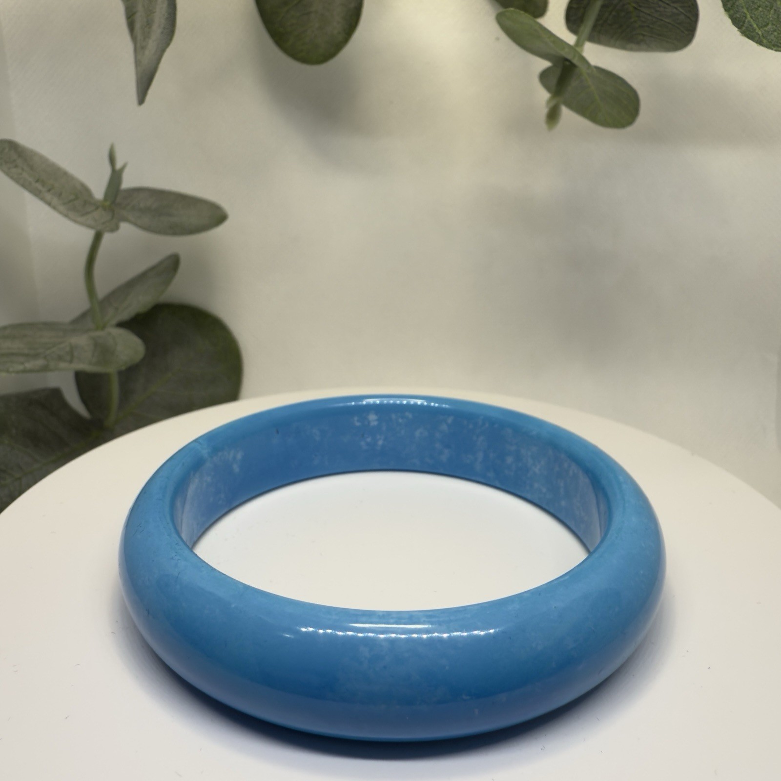 Lace Agate Hard Bangle Size: 58.4MM Width: 14.2MM