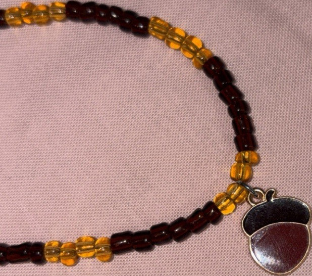 Autumn Acorn Beaded Necklace 🍂🤎 Nature Theme Autumn Vibes Boho Beaded Necklace