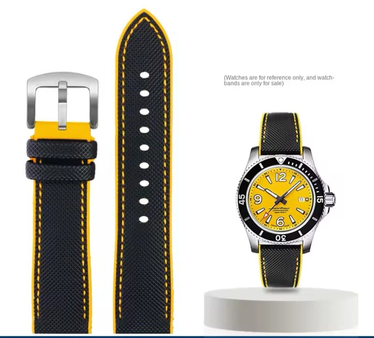 20/21/22/24mm Nylon Pattern Rubber Strap For TAG HEUER F1 Breitling Superocean
