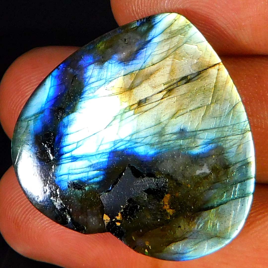 58.85Cts. 100% Natural Unique Power Labradorite Heart Cabochon Loose Gemstone