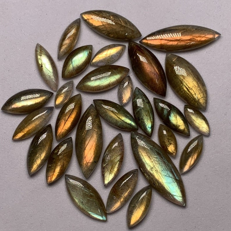 AAAA Quality Labradorite Marquise Shape Multi Flashy Fair Cabochon 4X10-10X30 MM