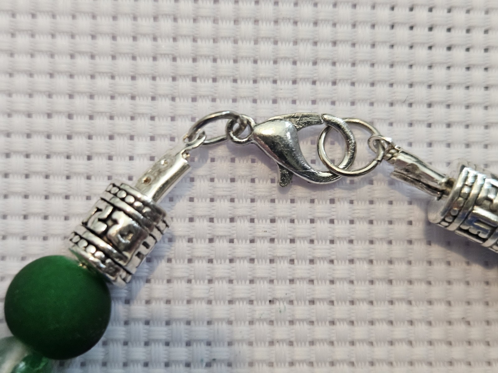 Handmade Green Fairy Charm Bracelet Silver Tone Woodland Fantasy One of a Kind