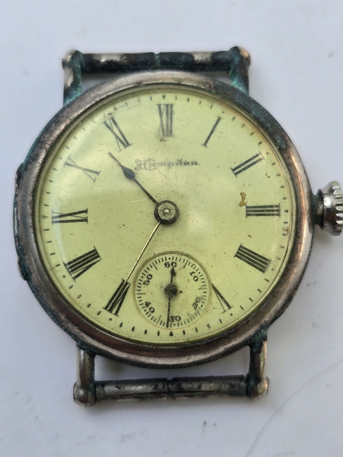 Hampden Wrist Watch WW 1 Trench Silver Tone Parts/Repair – 30mm – 15mm Lug