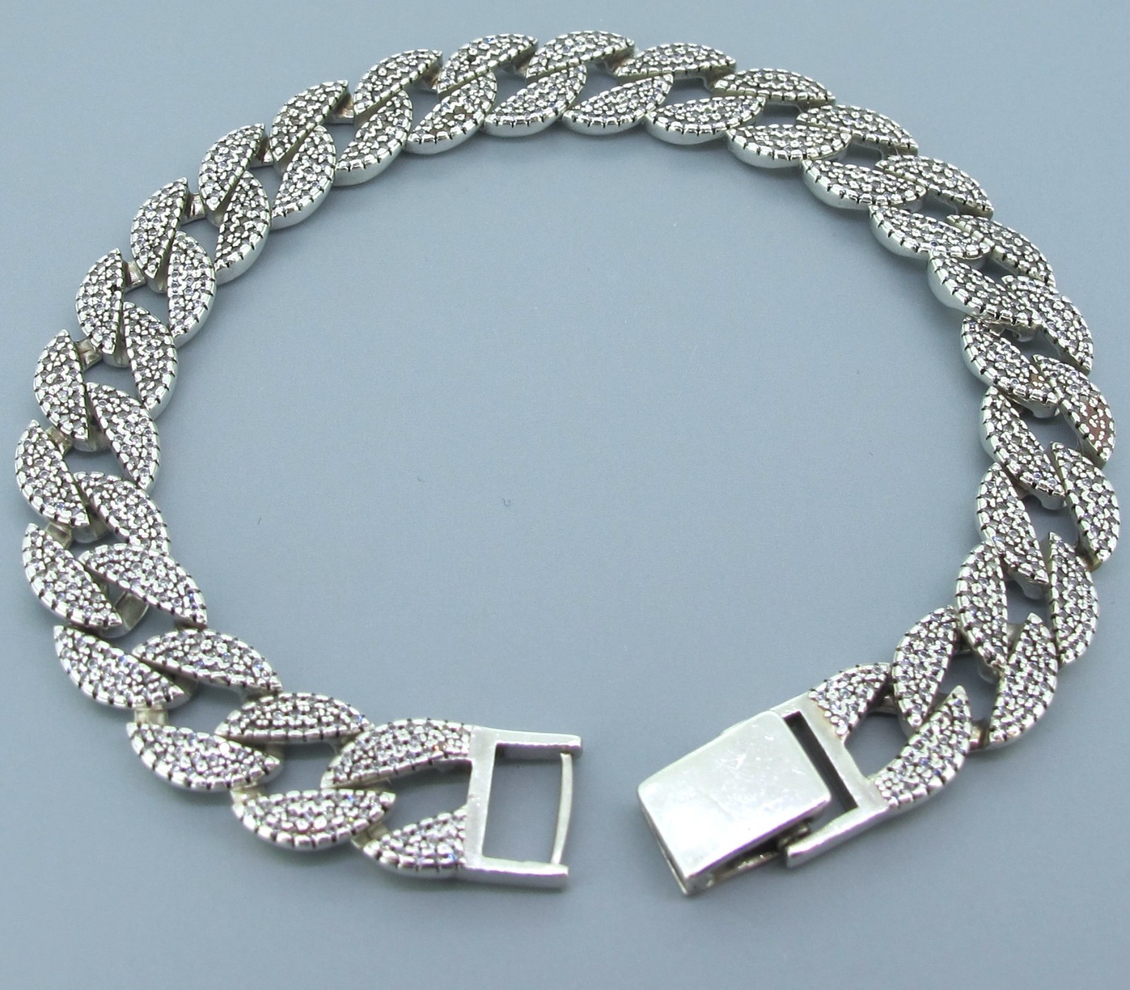 925 Sterling Silver 9.2mm Miami Cuban Link Mens Chain Bracelet 9in