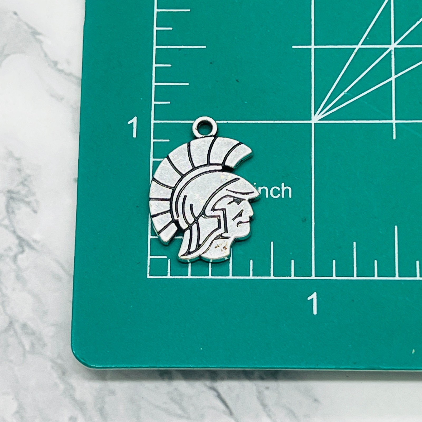 High School College Mascot Trojans Spartan Warrior Head Bracelet Charm 1″