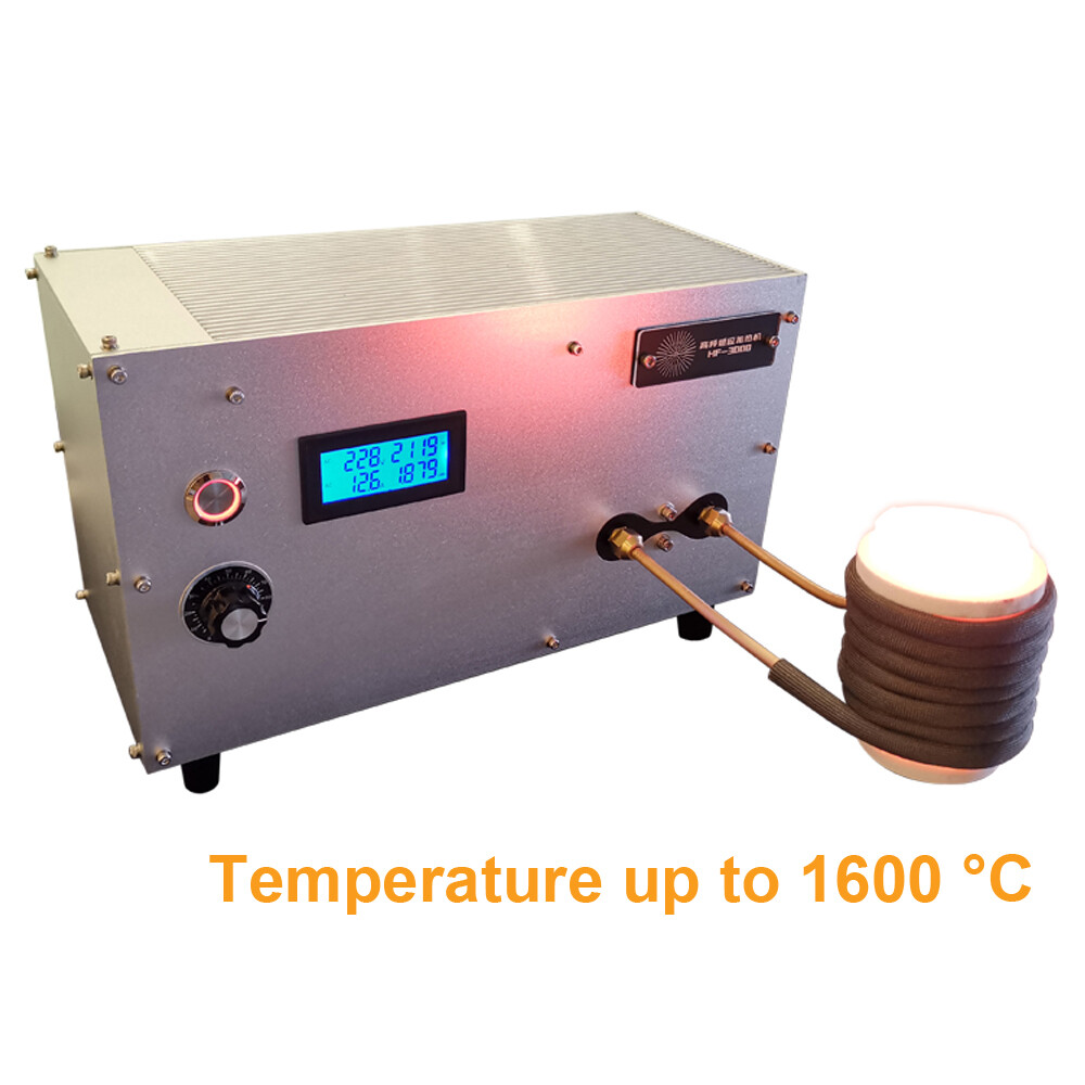 3KW Induction Furnace Metal Melting Smelt Gold Copper Iron 1600℃ 220V 1P
