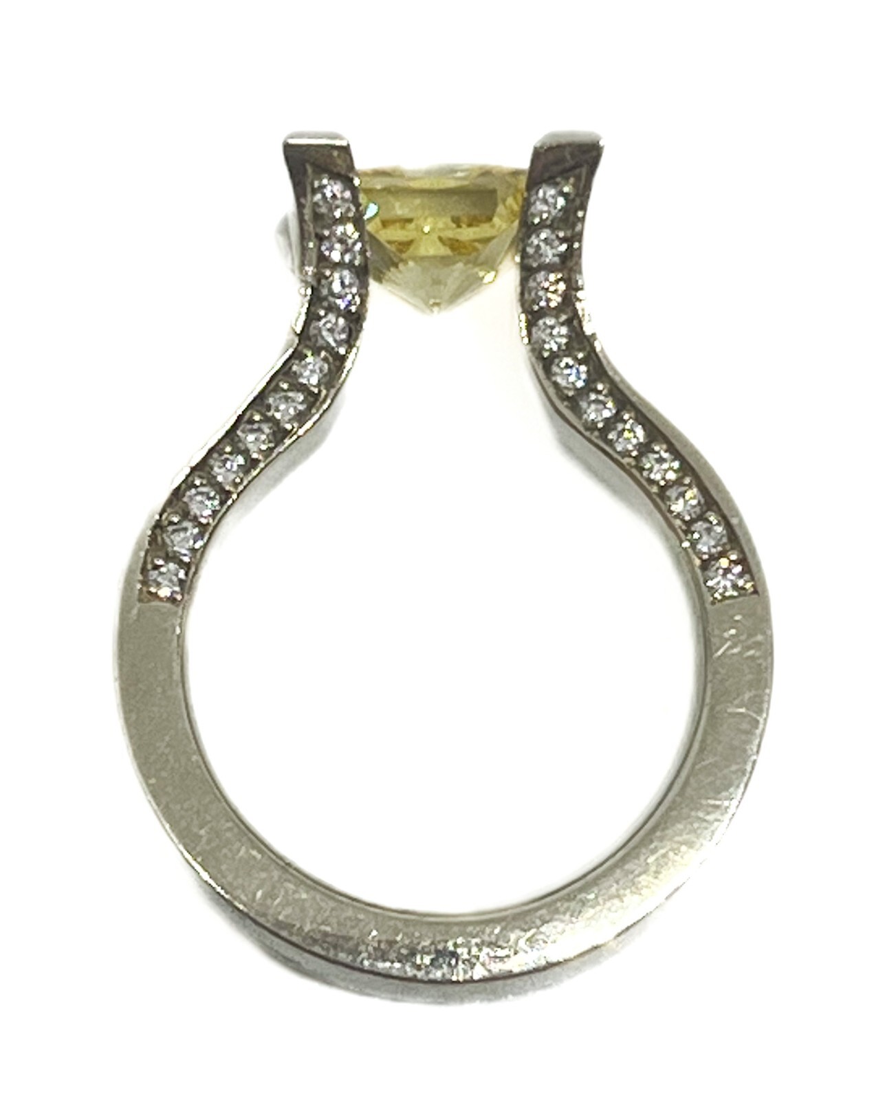 Gelin Abaci 14K Yellow CZ Center Diamond Semi Mount Engagement Ring