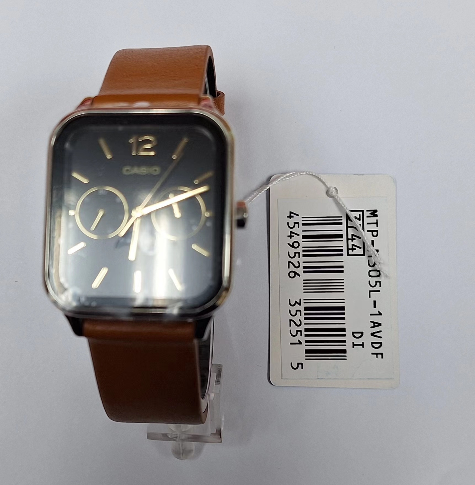 Casio MTP-M305L-1A Moon Phase Quartz Brown Leather Band Men’s Watch MTPM305L1A