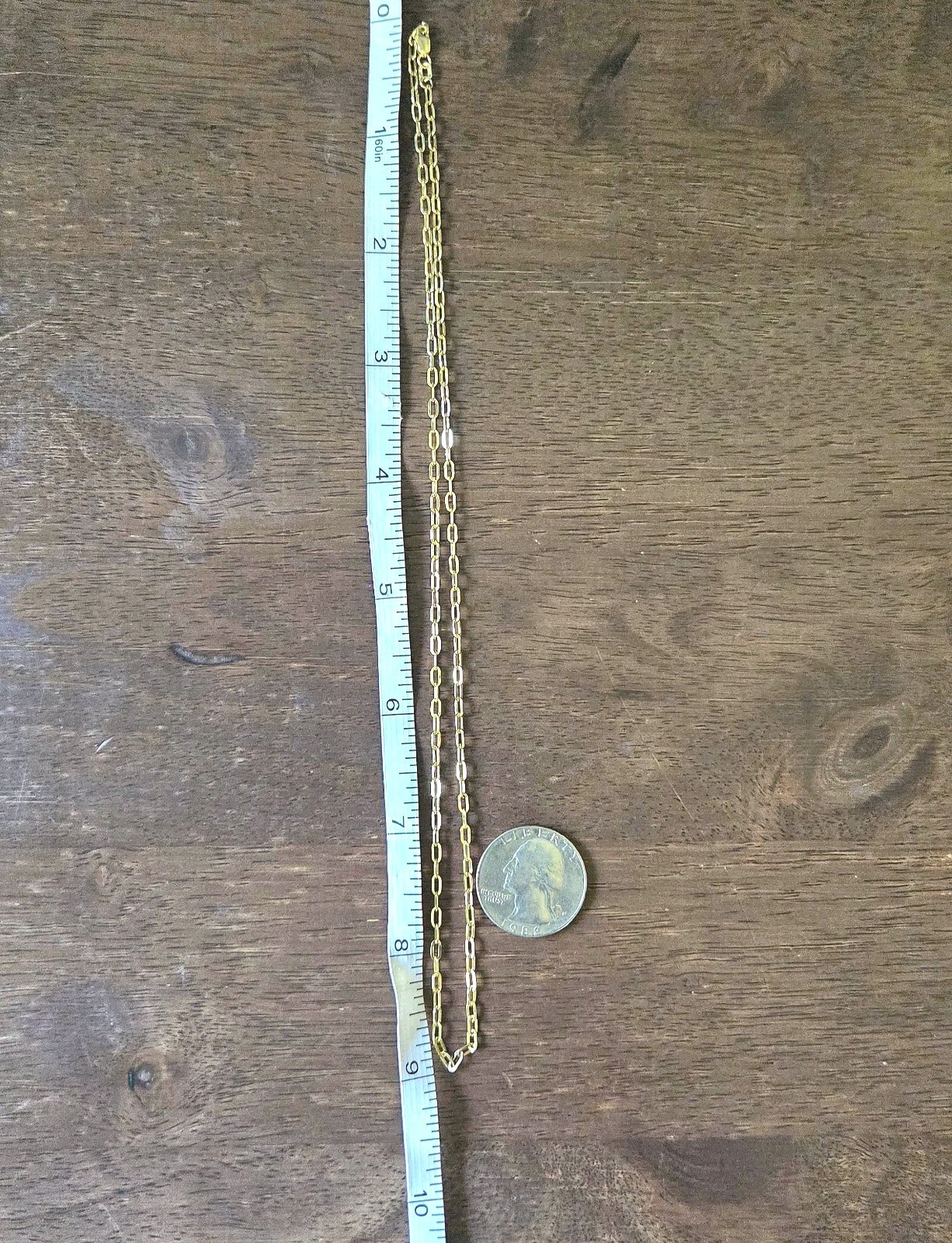 10K SOLID YELLOW GOLD PAPERCLIP Chain Necklace 18″ 2.2mm BSI