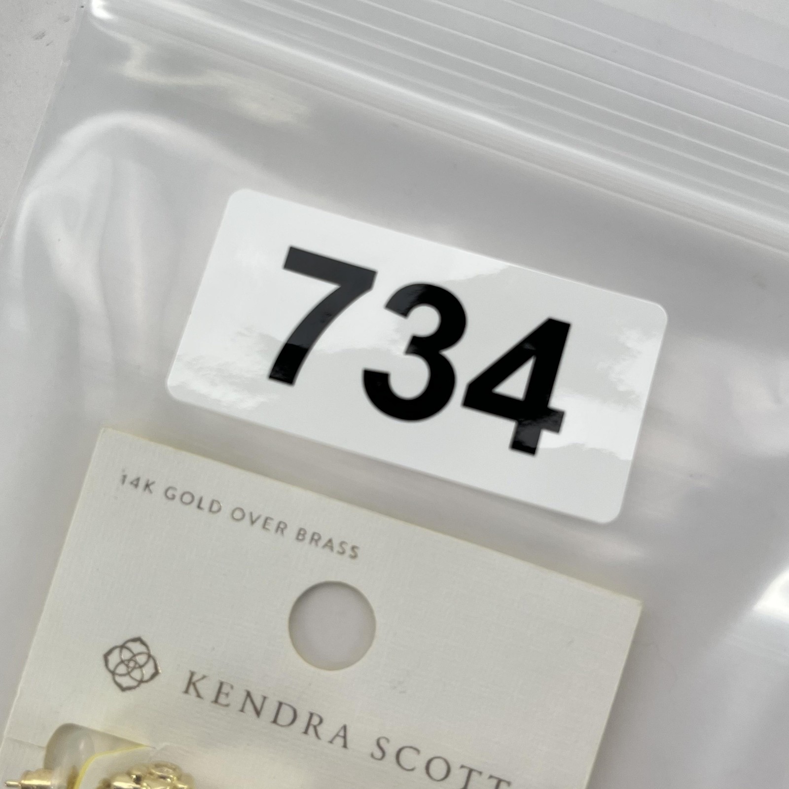 Kendra Scott 14K Gold Over Brass Studded Hoop Earrings Womens New on Card Gold