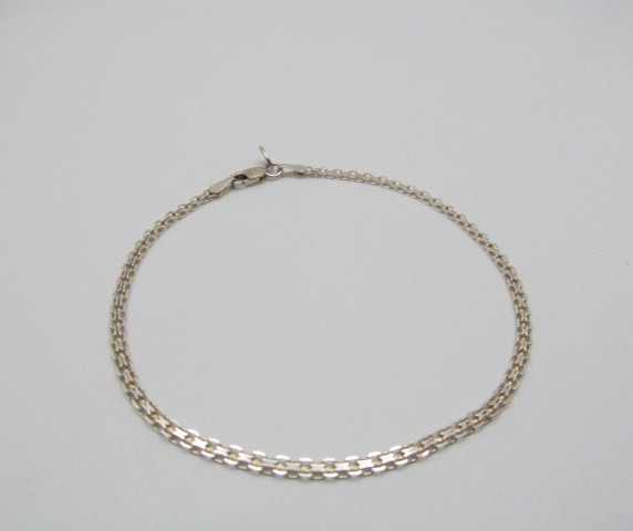 925 Sterling Silver Amberta Panther Link 2.5mm Chain Link Bracelet 8 In