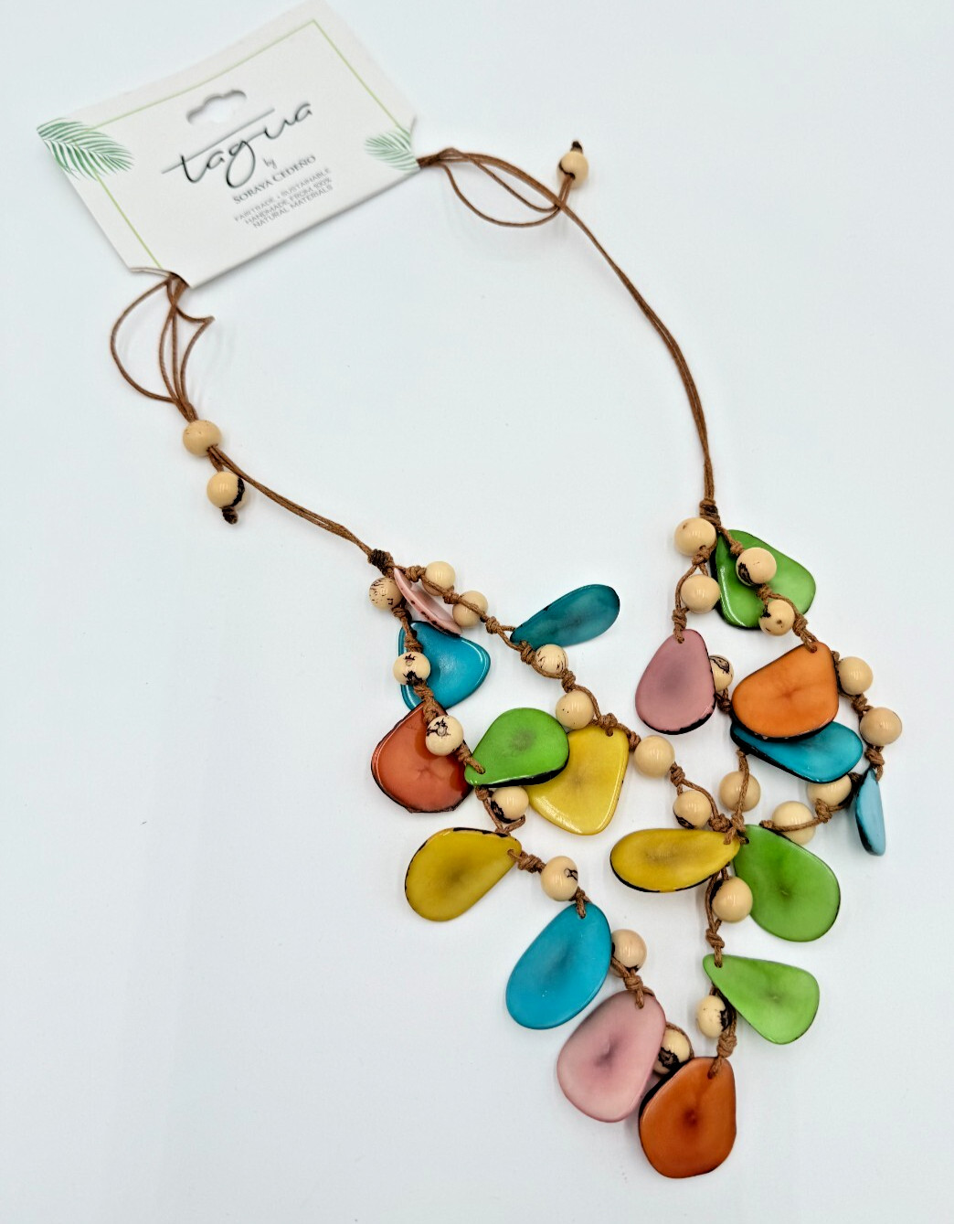 Tagua by SORAYA CEDENO Agave Necklace Multi Color Artisan New