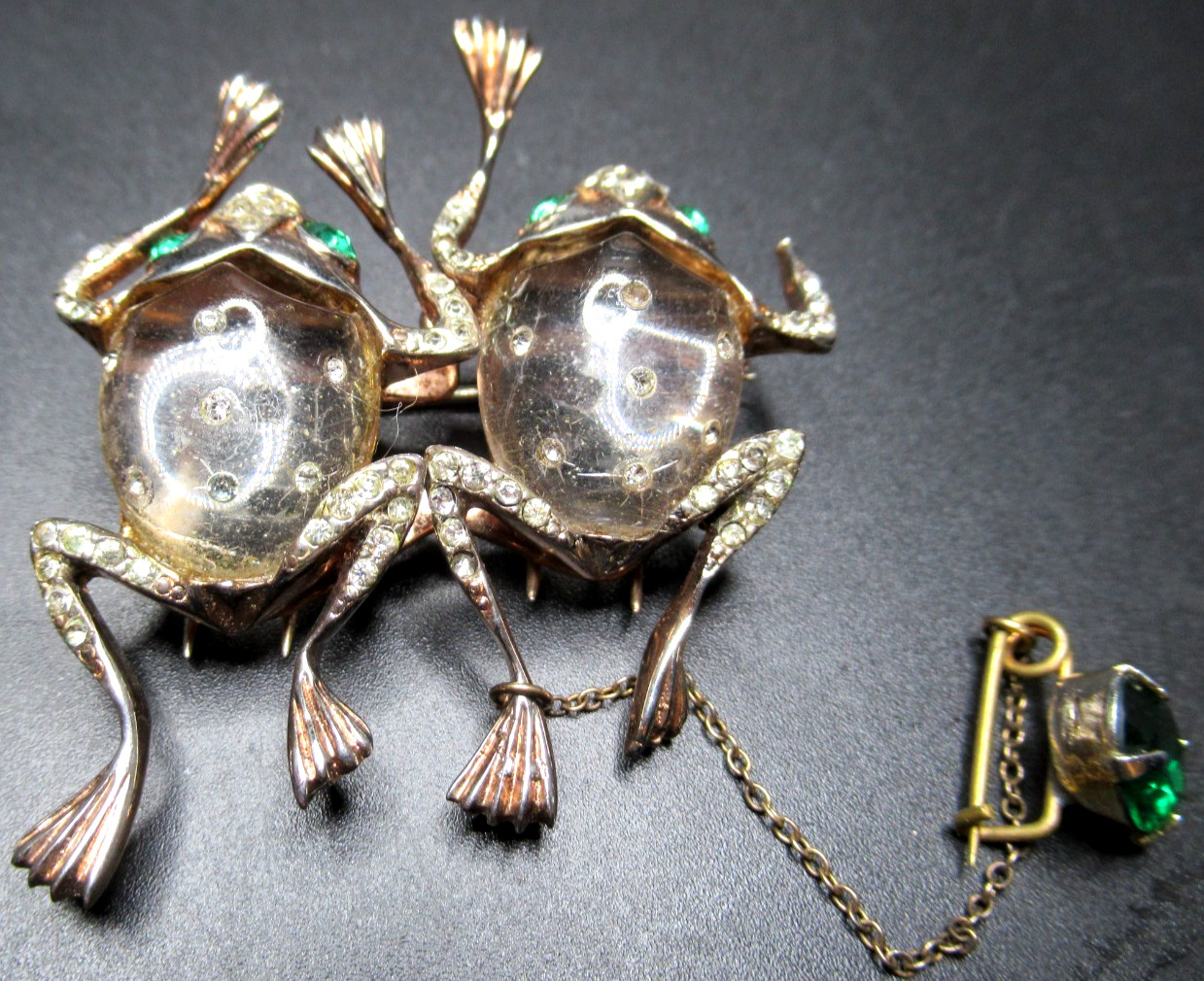 1940’s CORO Sterling Silver Jelly Belly Frogs Duette Brooch REPAIR READ!