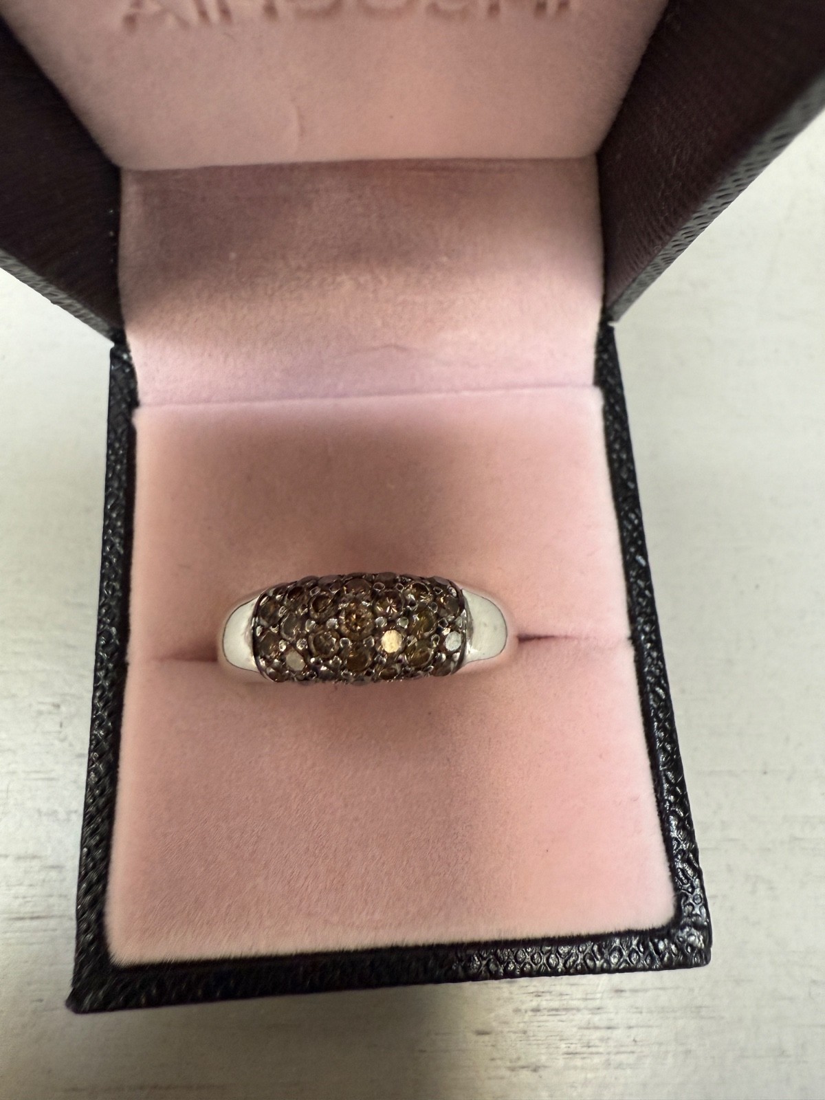 LooK!! 18K W/G Fancy CoCo Brown Chocolate Diamond Ring 0.57CTW