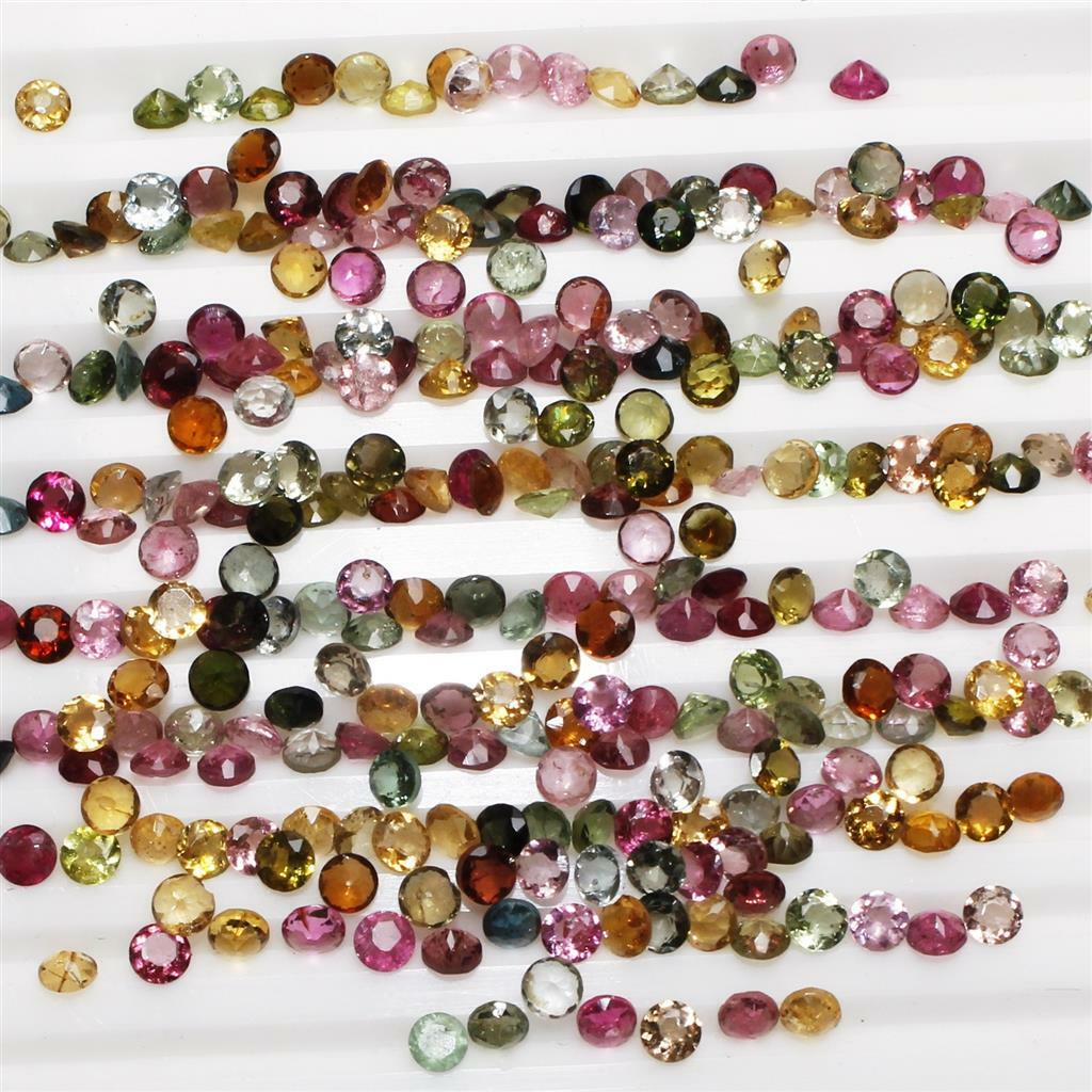 Wholesale Lot 2mm to 3mm Round Facet Multi Tourmaline Loose Calibrated Gemstone