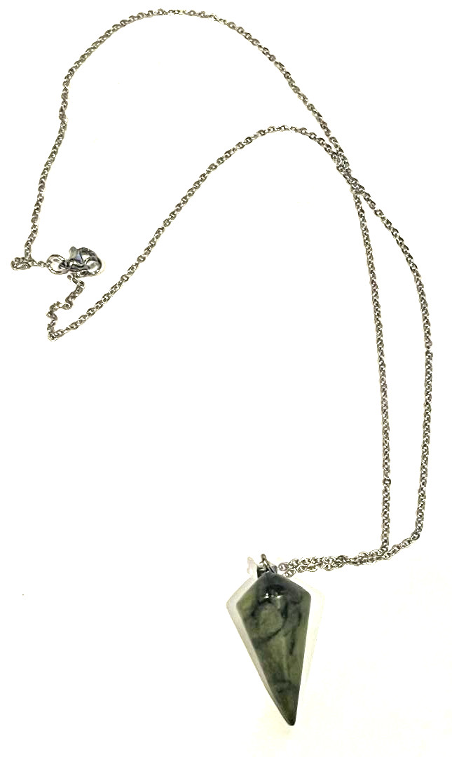 IRISH CONNEMARA MARBLE 1″ CONE SHAPED 22″ PENDANT JCW322