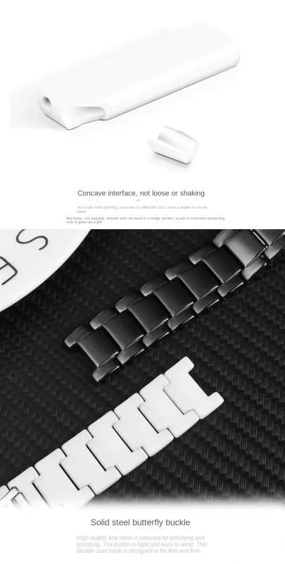 20*11mm Ceramic Watch Band Strap Forgucci Omega GC Guess Dior Pasha Bracelet