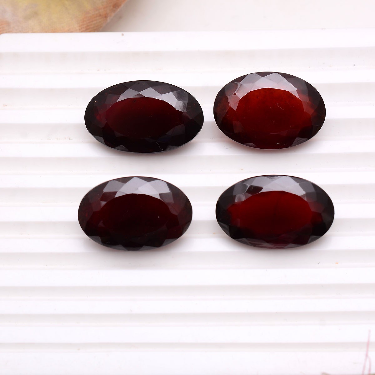 4 Pcs Natural Hessonite Garnet Top Grade 21mm-24mm Oval Cut Untreated Gemstones