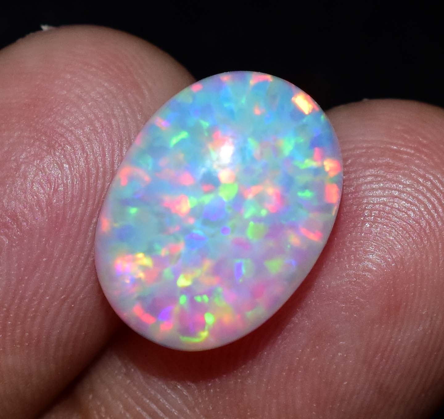 Natural Ethiopian Fire Opal 6.35 CT Certified Play Of Color 14 X 10 MM Gemstone