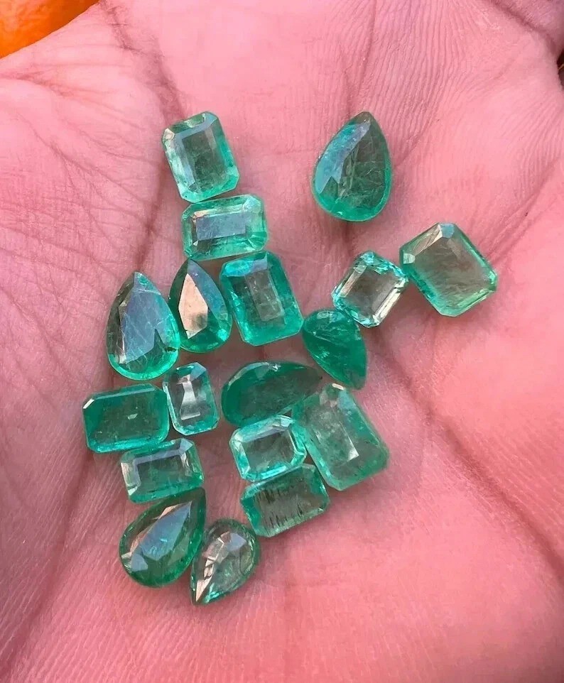 50 Ct Lot Certified Emerald Cut Natural Colombian Green Emerald Loose Gemstone