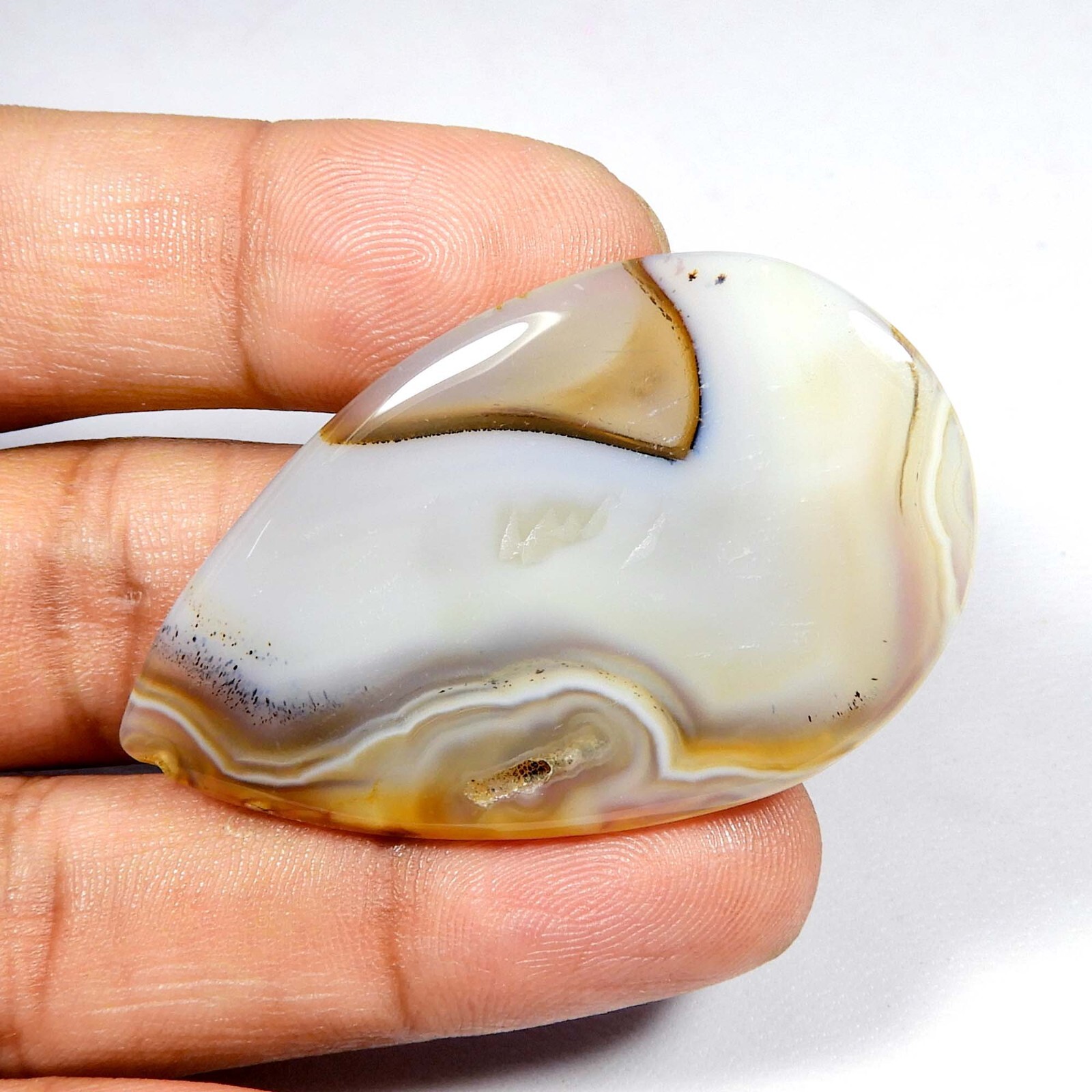 Montana Agate Cabochon Pear Shape Loose Natural Polished Gemstone 48 Cts #9932